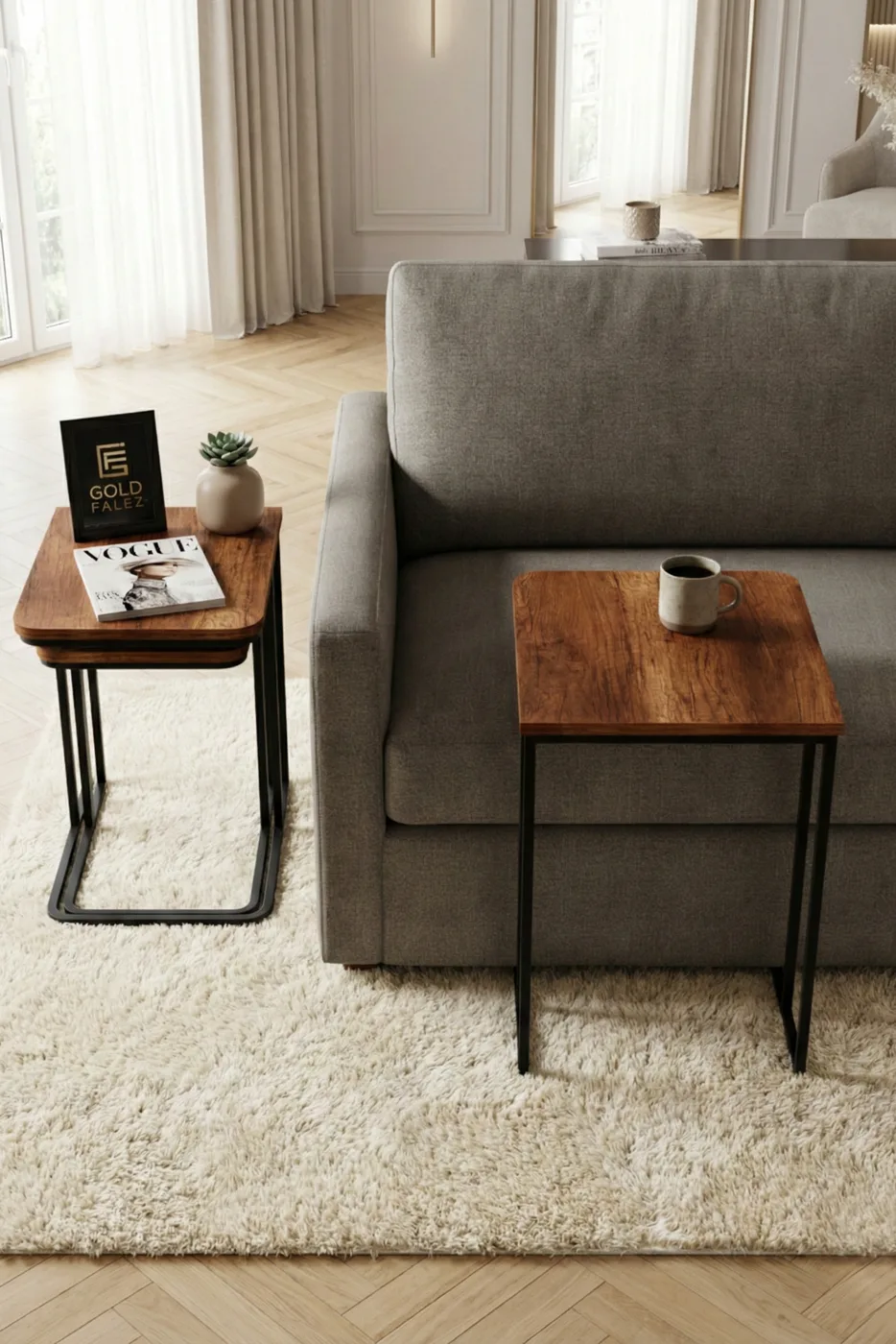 Nesting Table - Oak - Multicolour