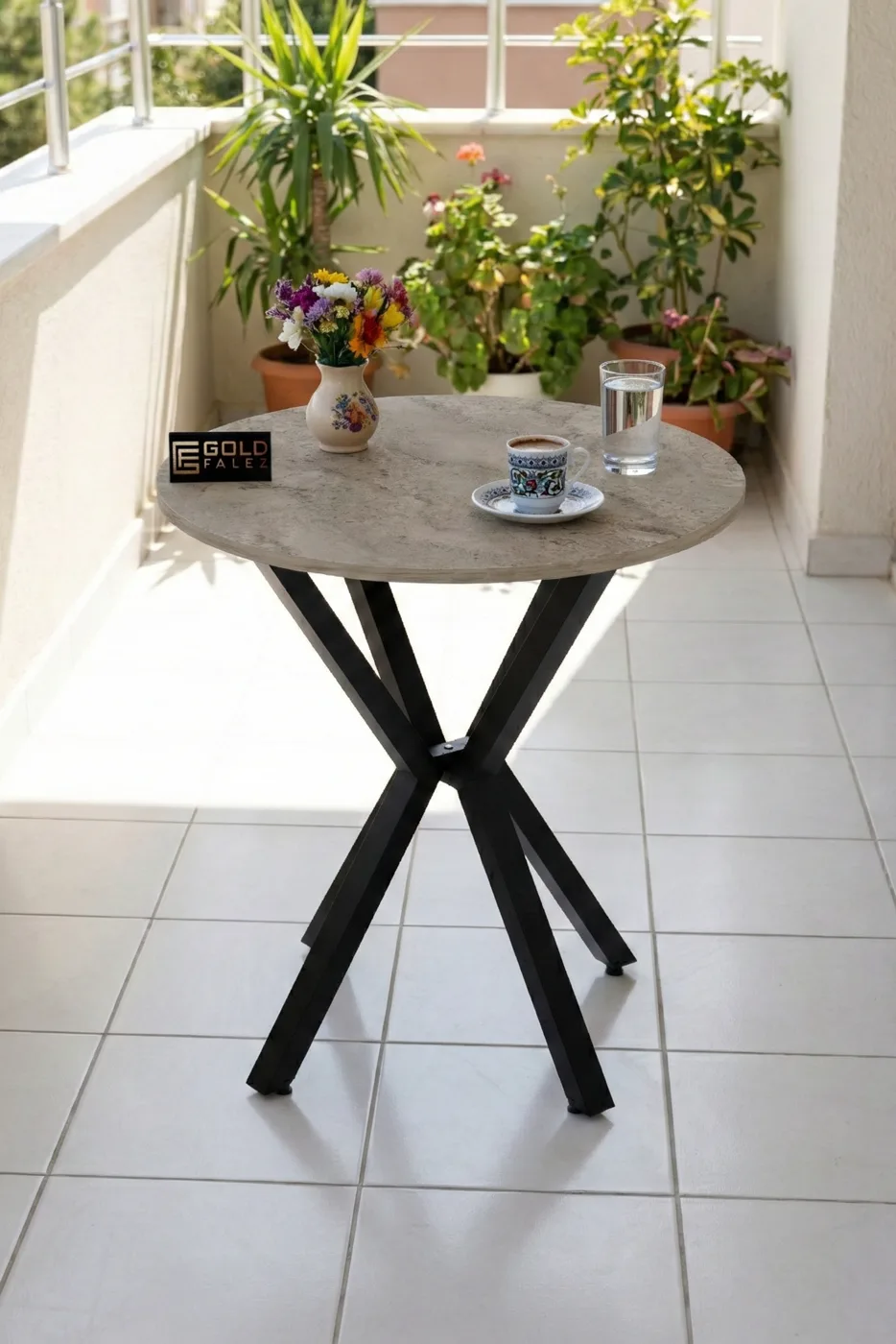 Round Dining Table, 70cm - Beige