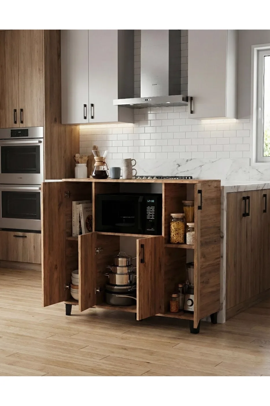 MD Microwave Cabinet, Atlantic Pine 120 cm