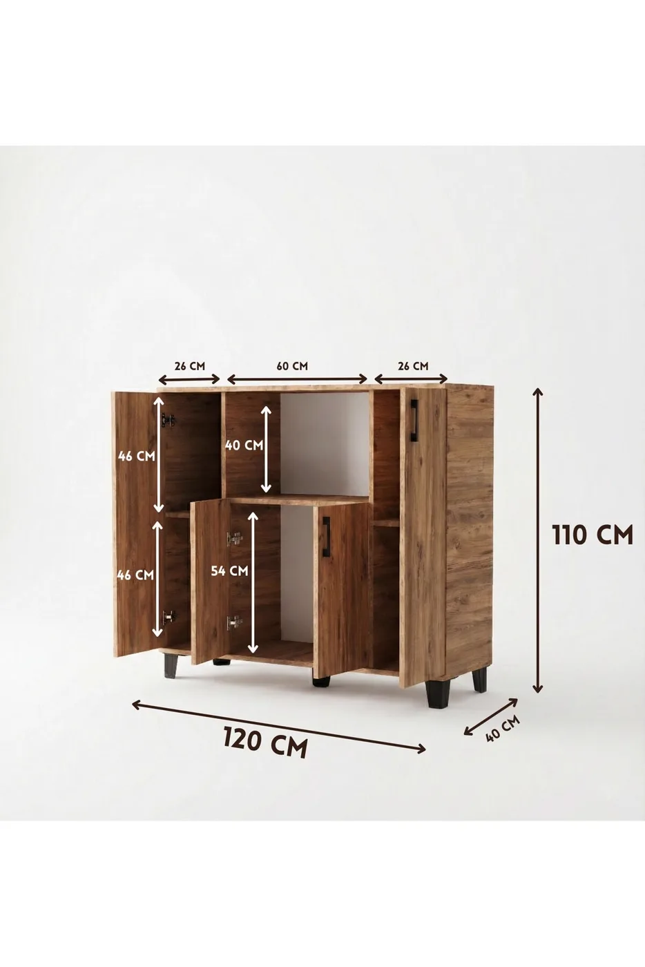 MD Microwave Cabinet, Atlantic Pine 120 cm