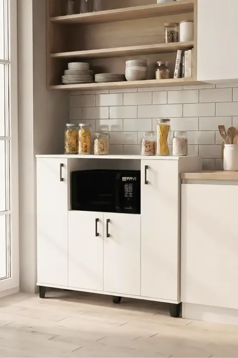 MD Microwave Cabinet, White 120 cm