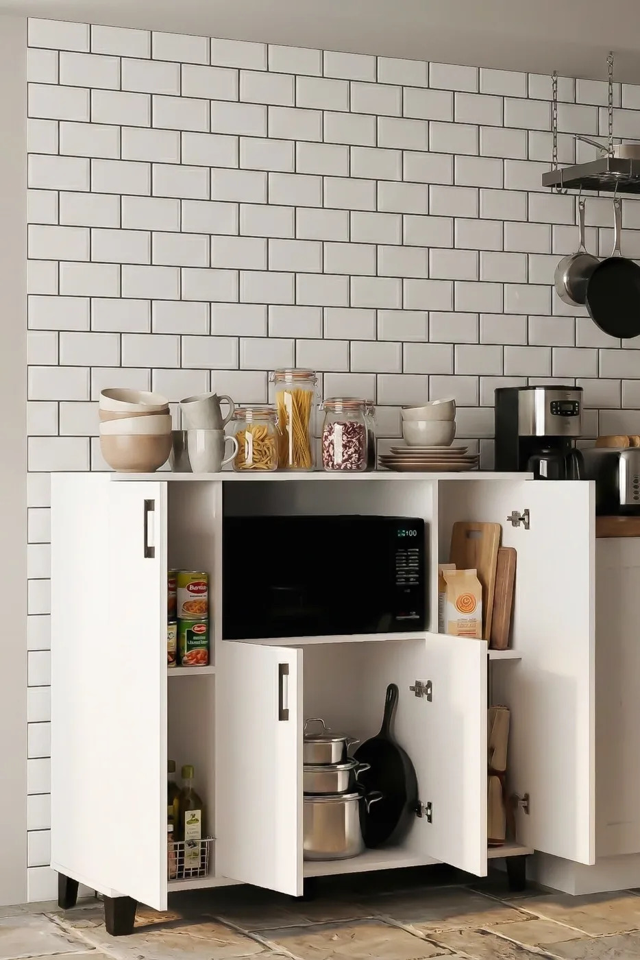MD Microwave Cabinet, White 120 cm