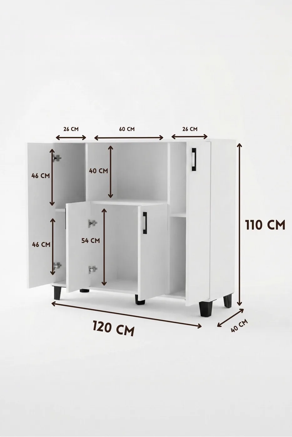 MD Microwave Cabinet, White 120 cm