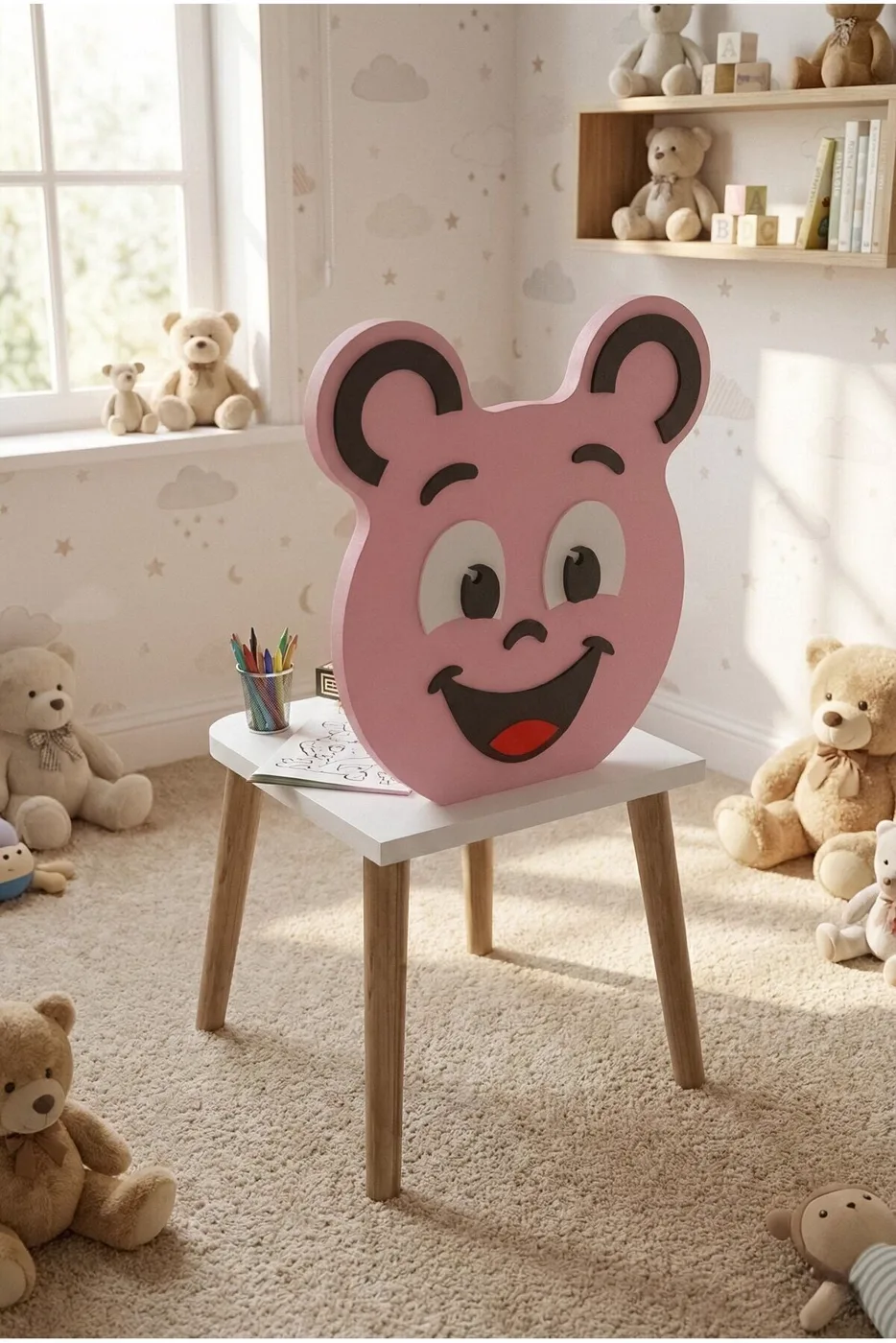 MD Happy Face Table and Chair Set, Pink