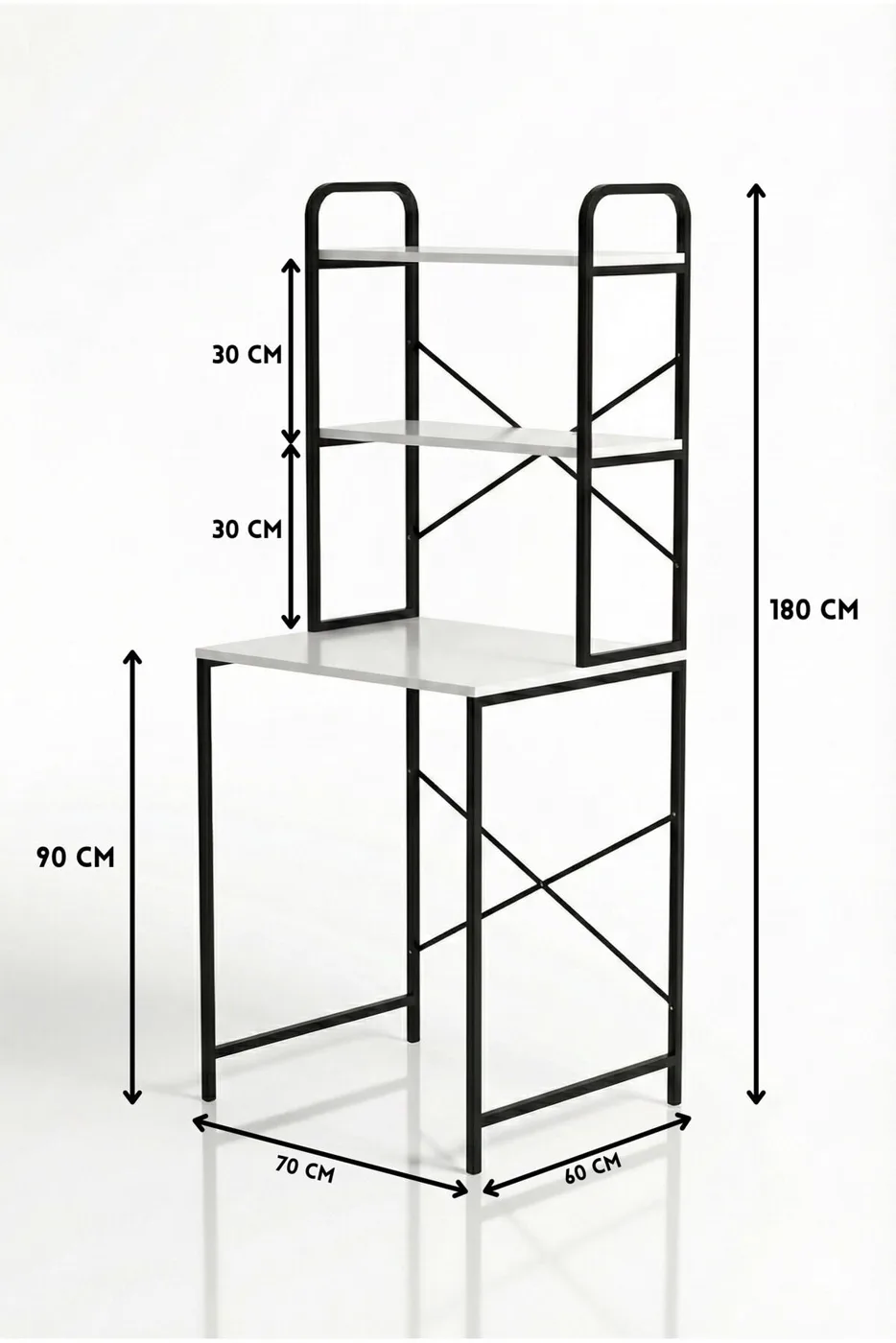 MD Washing Machine Top Shelf, Black 70 cm