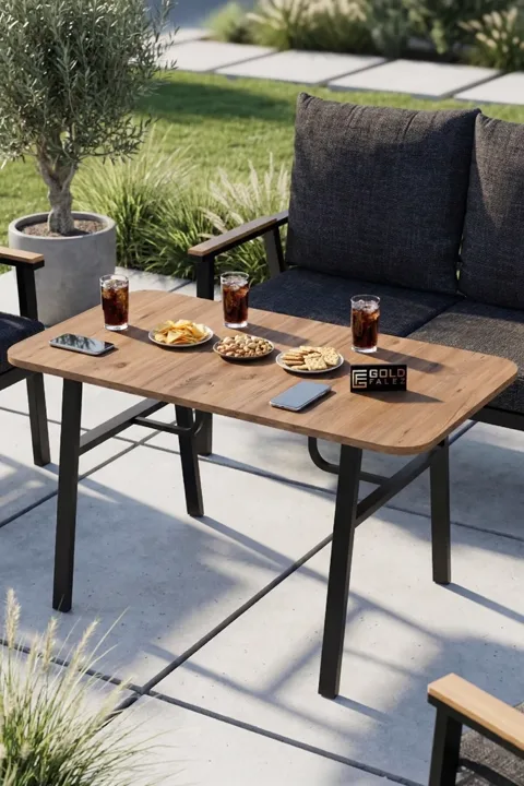 Garden Table, Wooden Balcony Terrace Cafe Table, Modern Outdoor Table 9832 Atlantic Pine (Table Only)