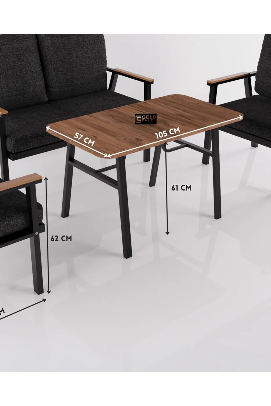 Garden Table, Wooden Balcony Terrace Cafe Table, Modern Outdoor Table 9832 Atlantic Pine (Table Only)