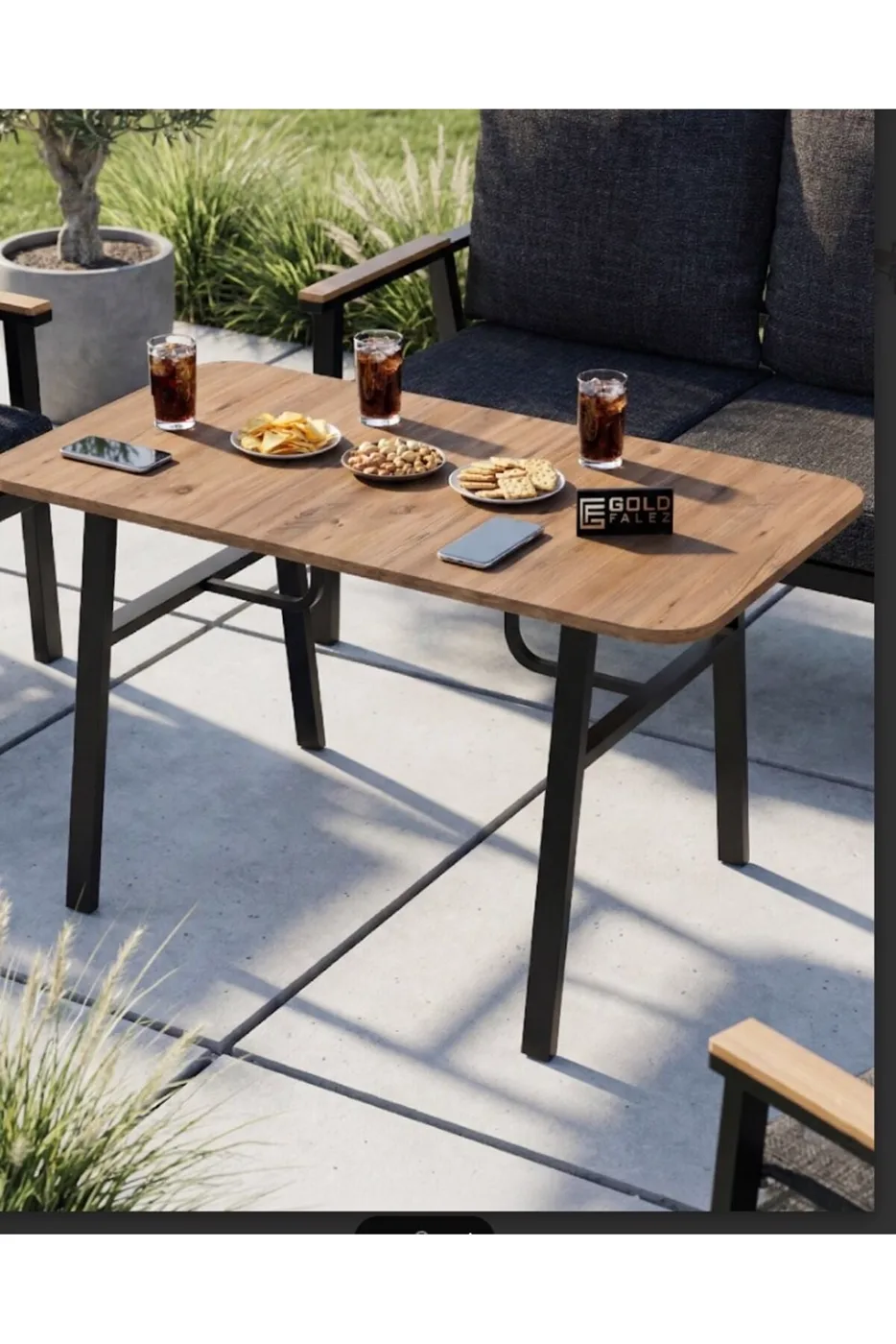 Garden Table, Wooden Balcony Terrace Cafe Table, Modern Outdoor Table 9832 Atlantic Pine (Table Only)