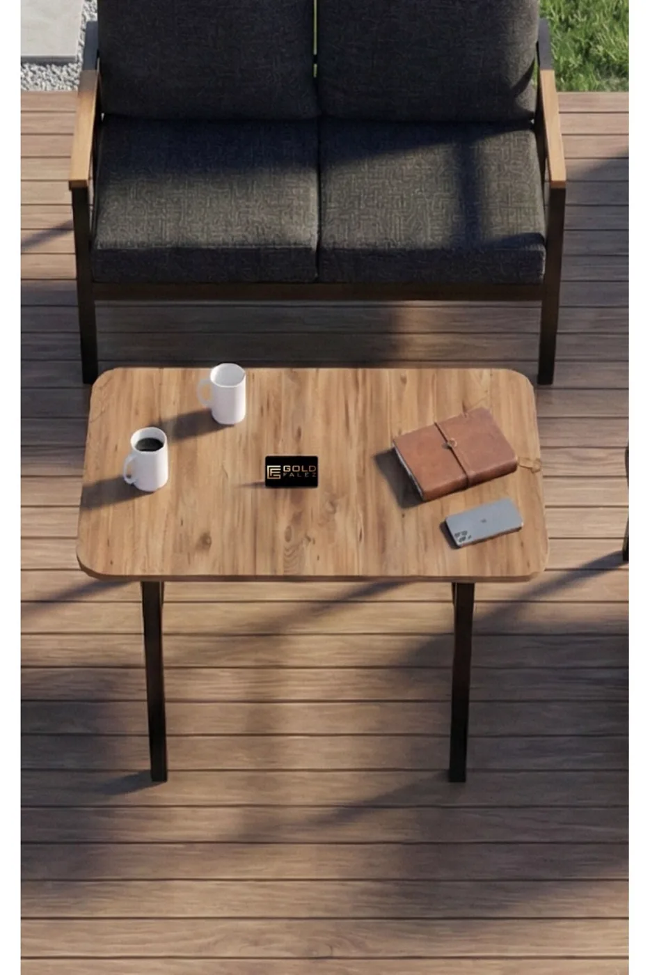 Garden Table, Wooden Balcony Terrace Cafe Table, Modern Outdoor Table 9832 Atlantic Pine (Table Only)