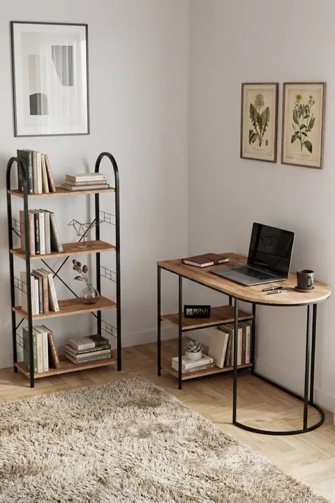 MD Desk and Bookcase Set, Atlantic Pine