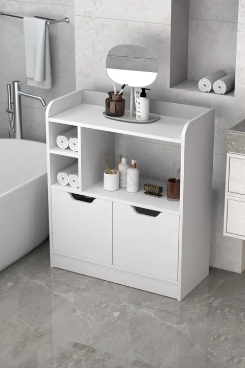 Ilkal Multi-Purpose Bathroom Cabinet White 86 cm
