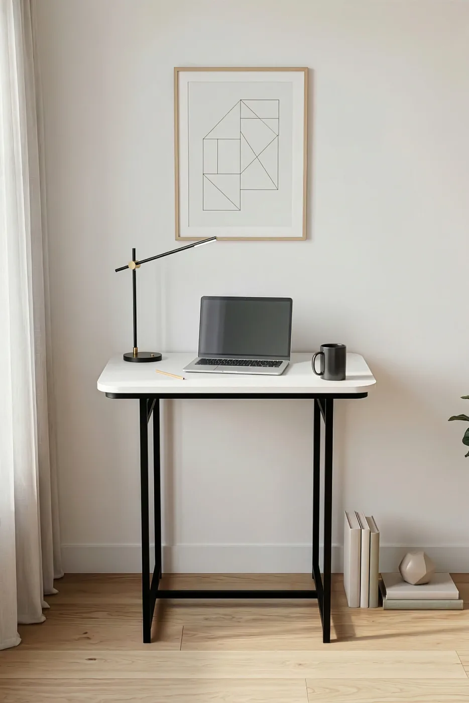 MD Minor Desk Melamine-Faced Chipboard White 72x52