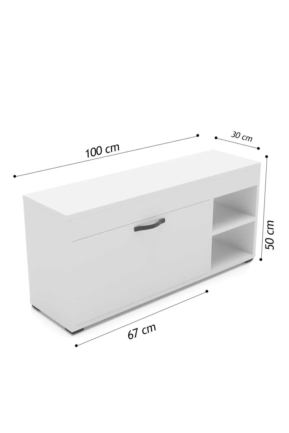MD Shoe Cabinet White 90 cm