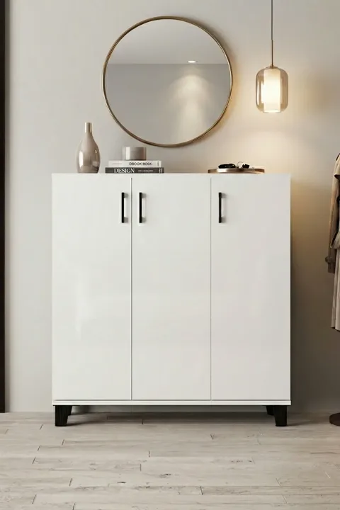 MD White Shoe Cabinet 105 cm