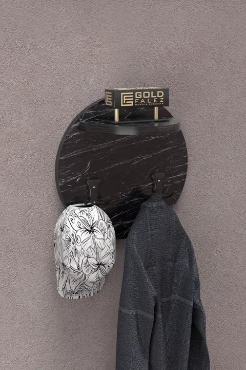 Ilkal Wall Hanger Black Marble-effect