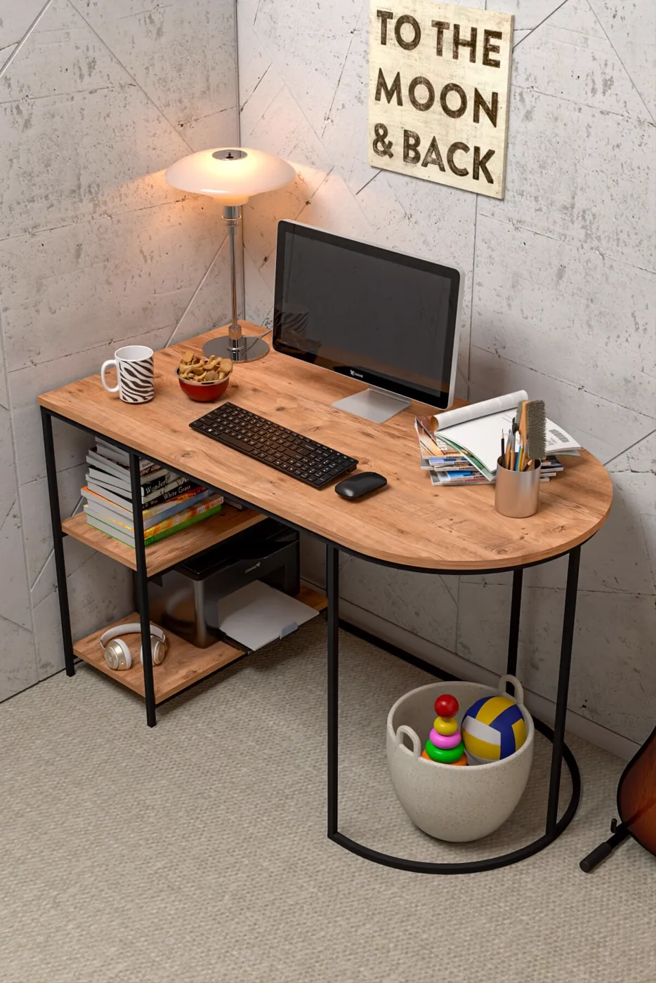 MD Dolunay Desk, Coffee, 125