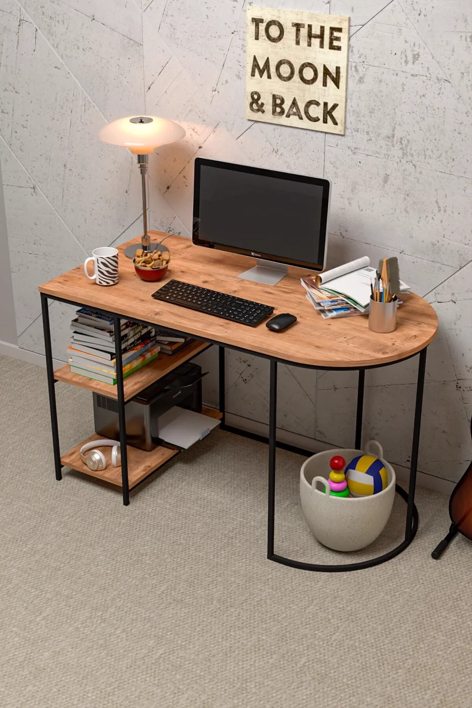 MD Dolunay Desk, Coffee, 125