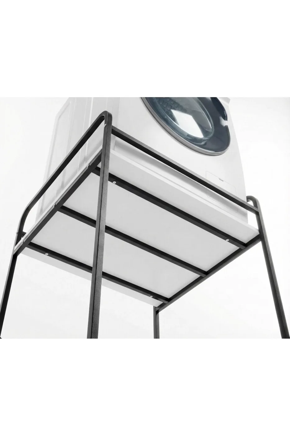 MD Washing Machine Rack, Metal, Black, 66 cm