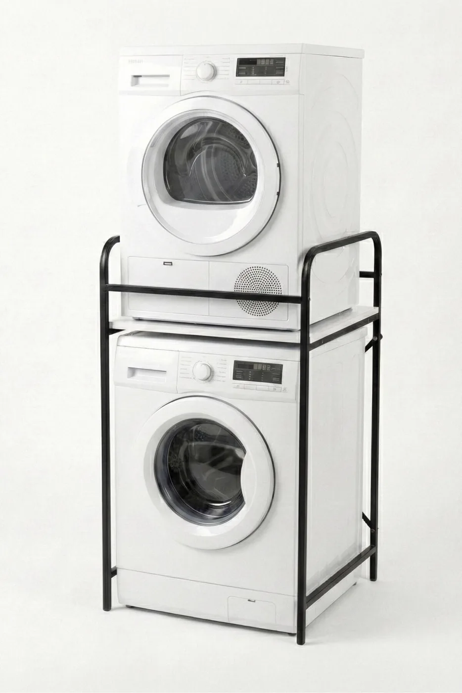 MD Washing Machine Rack, Metal, Black, 66 cm