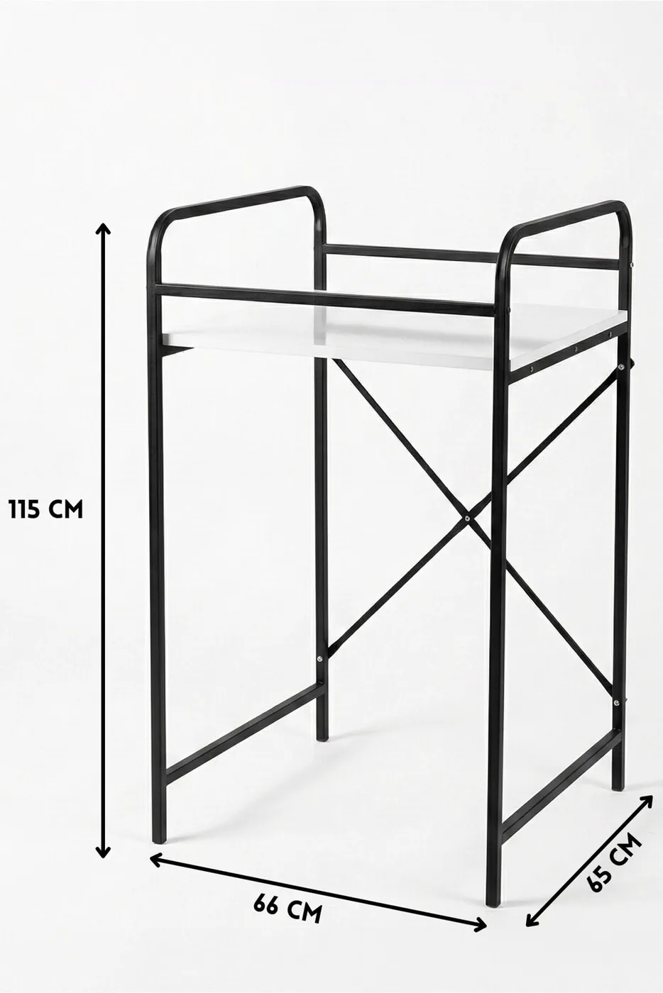 MD Washing Machine Rack, Metal, Black, 66 cm