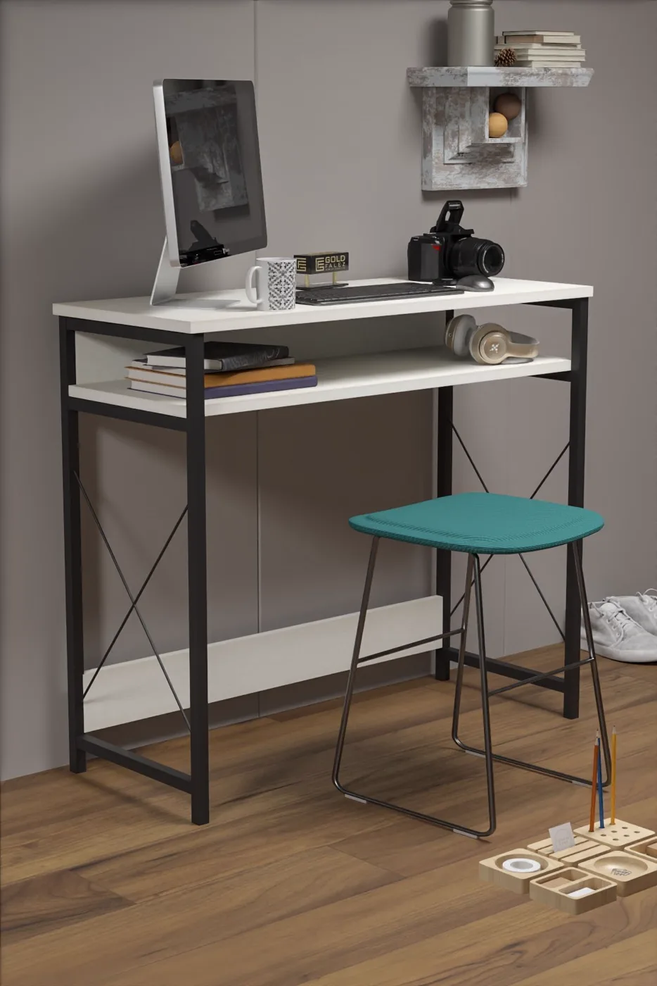 MD Desk, White, 90 cm