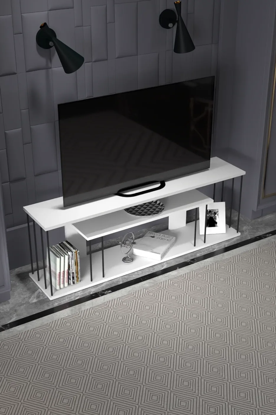 MD Gzd Plus TV Unit White 140 cm