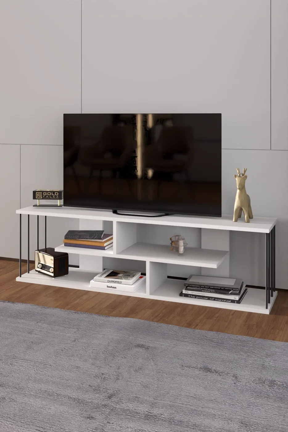 MD Gzd TV Unit White 140 cm
