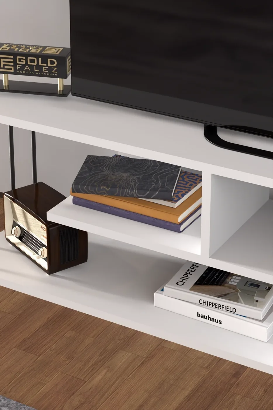 MD Gzd TV Unit White 140 cm