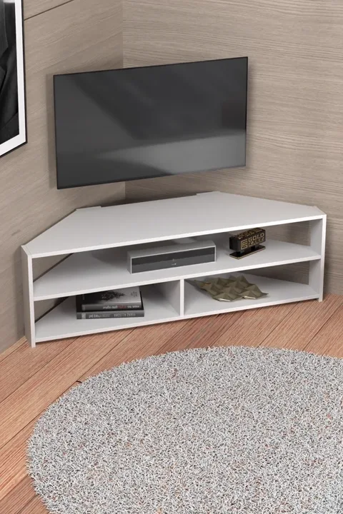 MD Corner TV Unit White 140 cm
