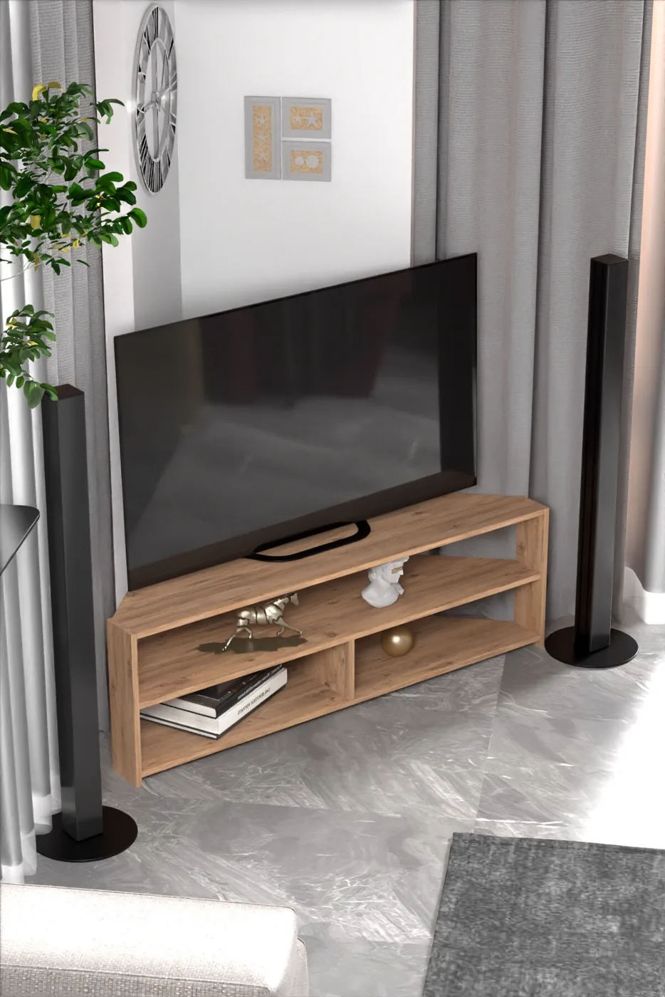 MD Corner TV Unit Coffee 140