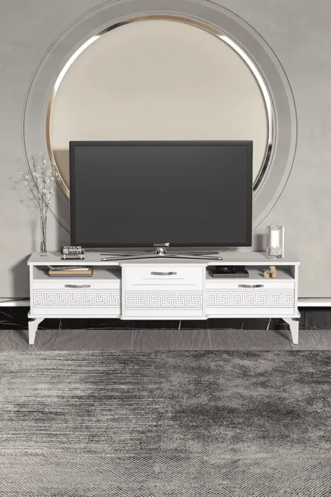 MD Mistral Silver TV Unit White