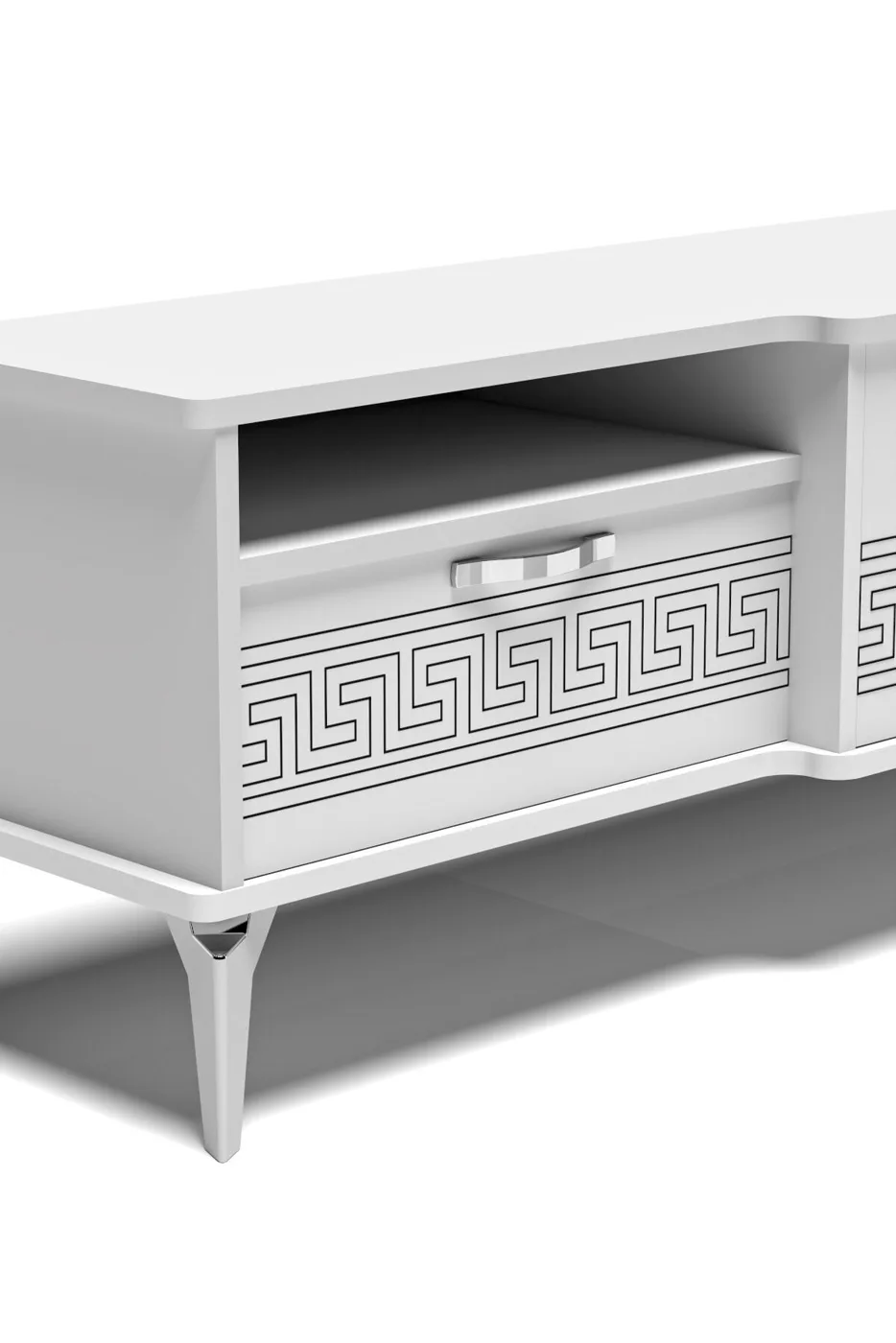 MD Mistral Silver TV Unit White