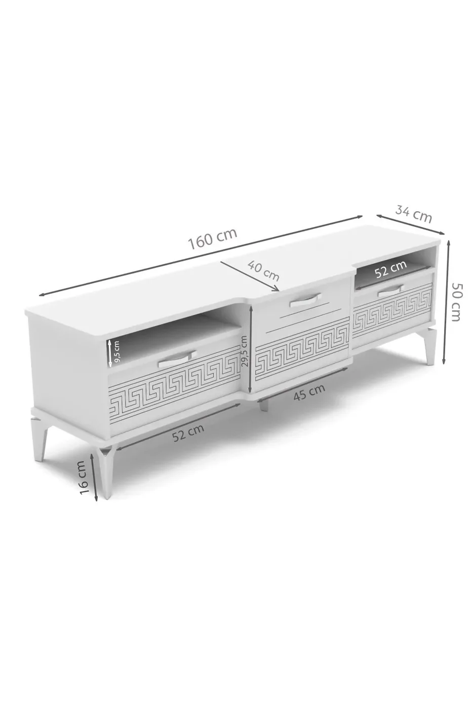 MD Mistral Silver TV Unit White
