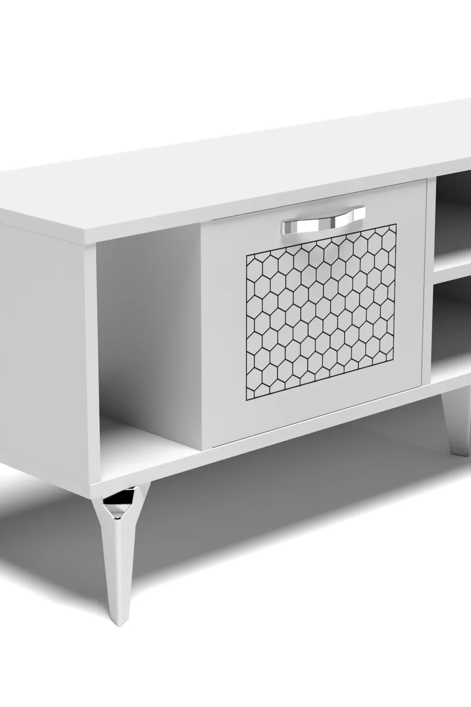 MD Linya Silver TV Unit White