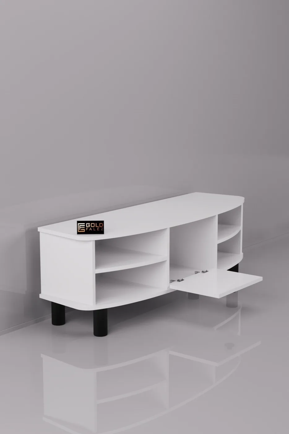 MD Vienna TV Table Melamine-faced Chipboard White 136x44 cm