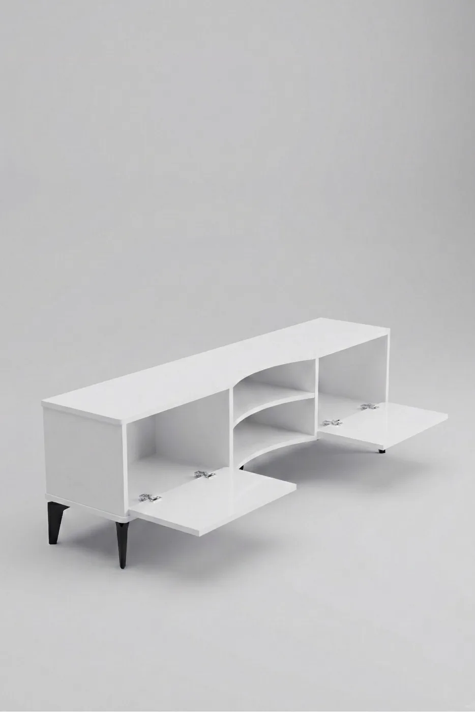 MD Vera TV Table Melamine-faced Chipboard White 160x35 cm
