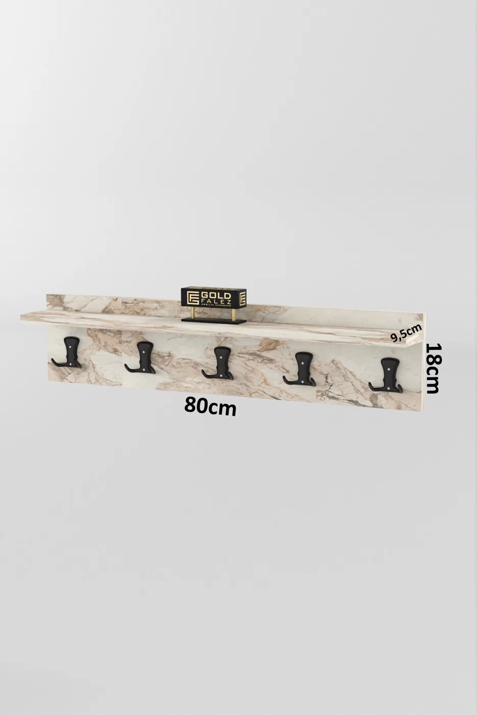 MD Multicoloured Wall-Mounted Coat Rack 80 cm