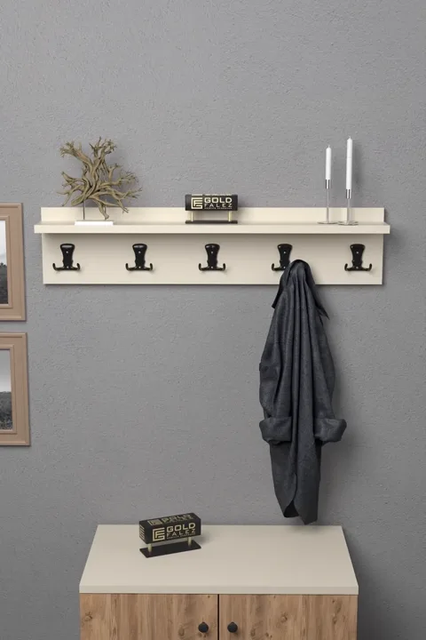 MD Wall Hanger Coat Rack Ecru 80