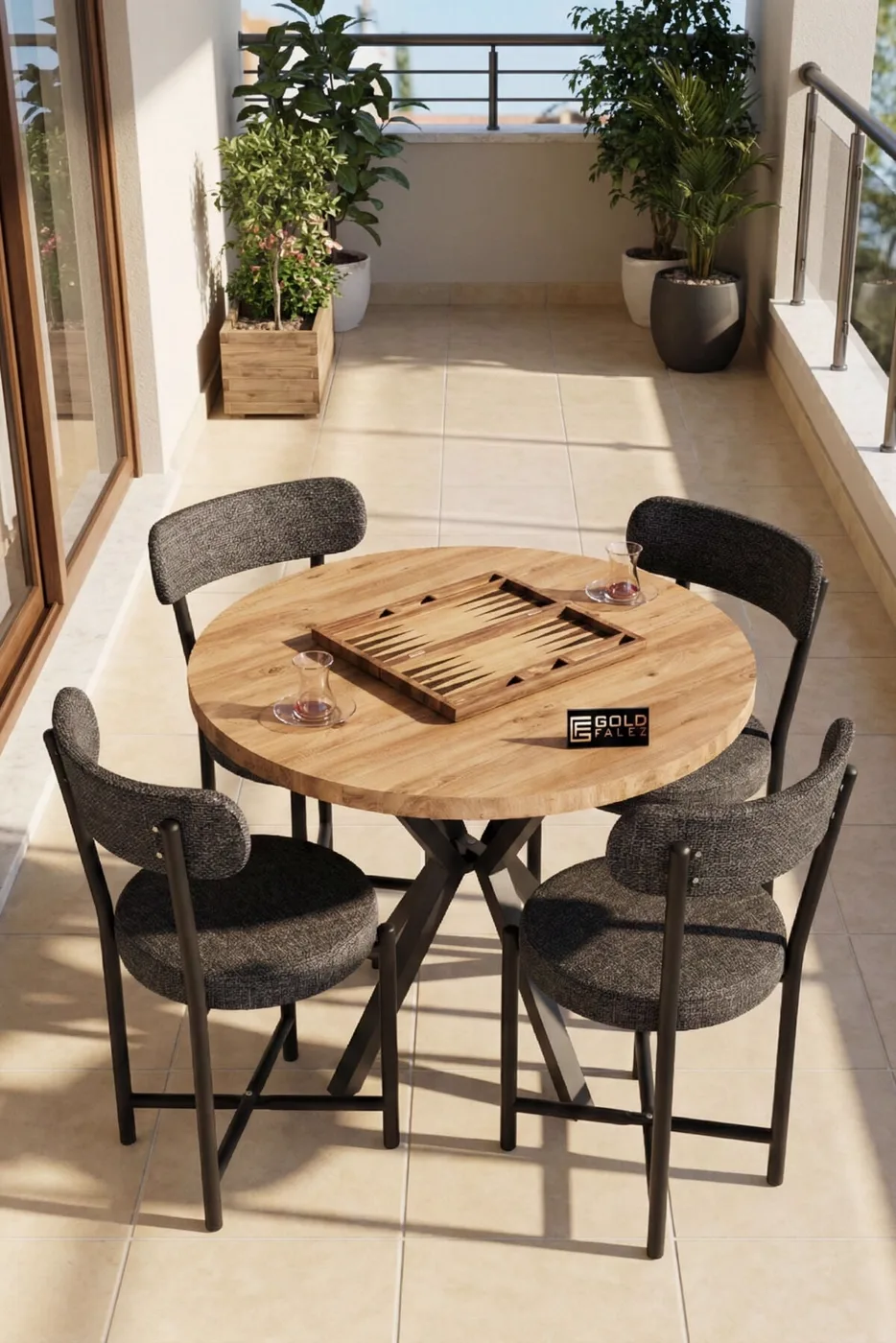 Sandalye 4 Adet Keten Kumaş Metal Ayak Modern Mutfak Sandalyesi Cafe Balkon Ofis Teddy 9809 Antrasit