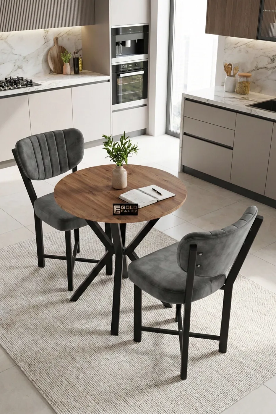 MD Elma Table Set Multi-colour Grey 70 cm
