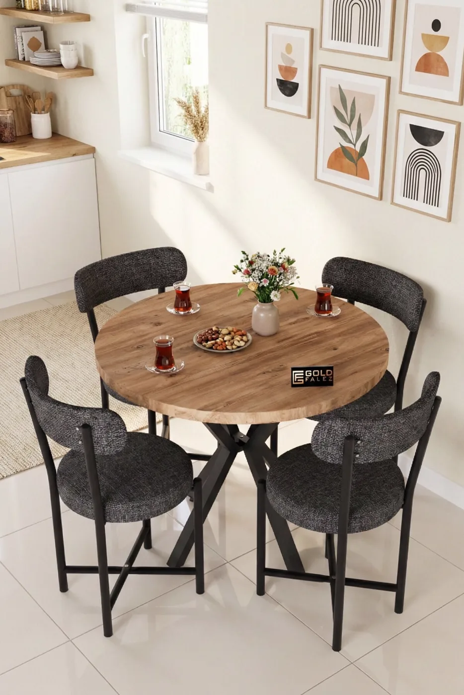 MD Teddy Table Set Multi-colour Anthracite 90 cm