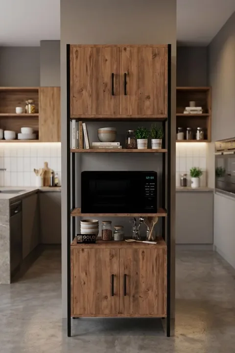 MD Oven Cabinet with Metal Legs Atlantic Pine