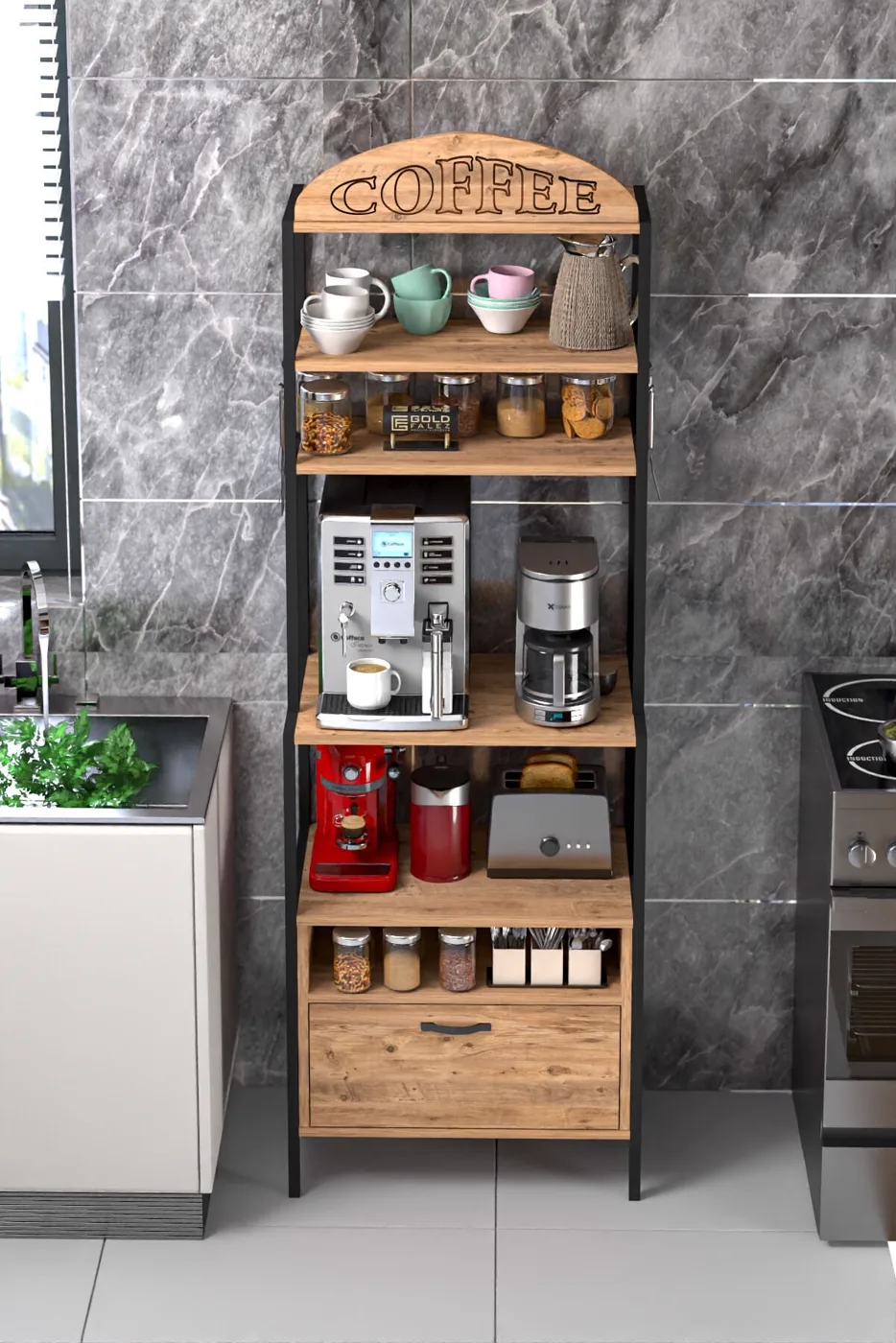 MD Metal Coffee Corner Brown
