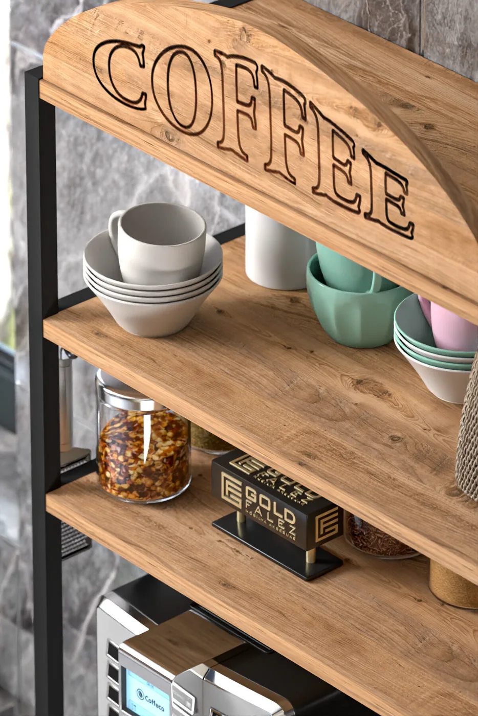 MD Metal Coffee Corner Brown