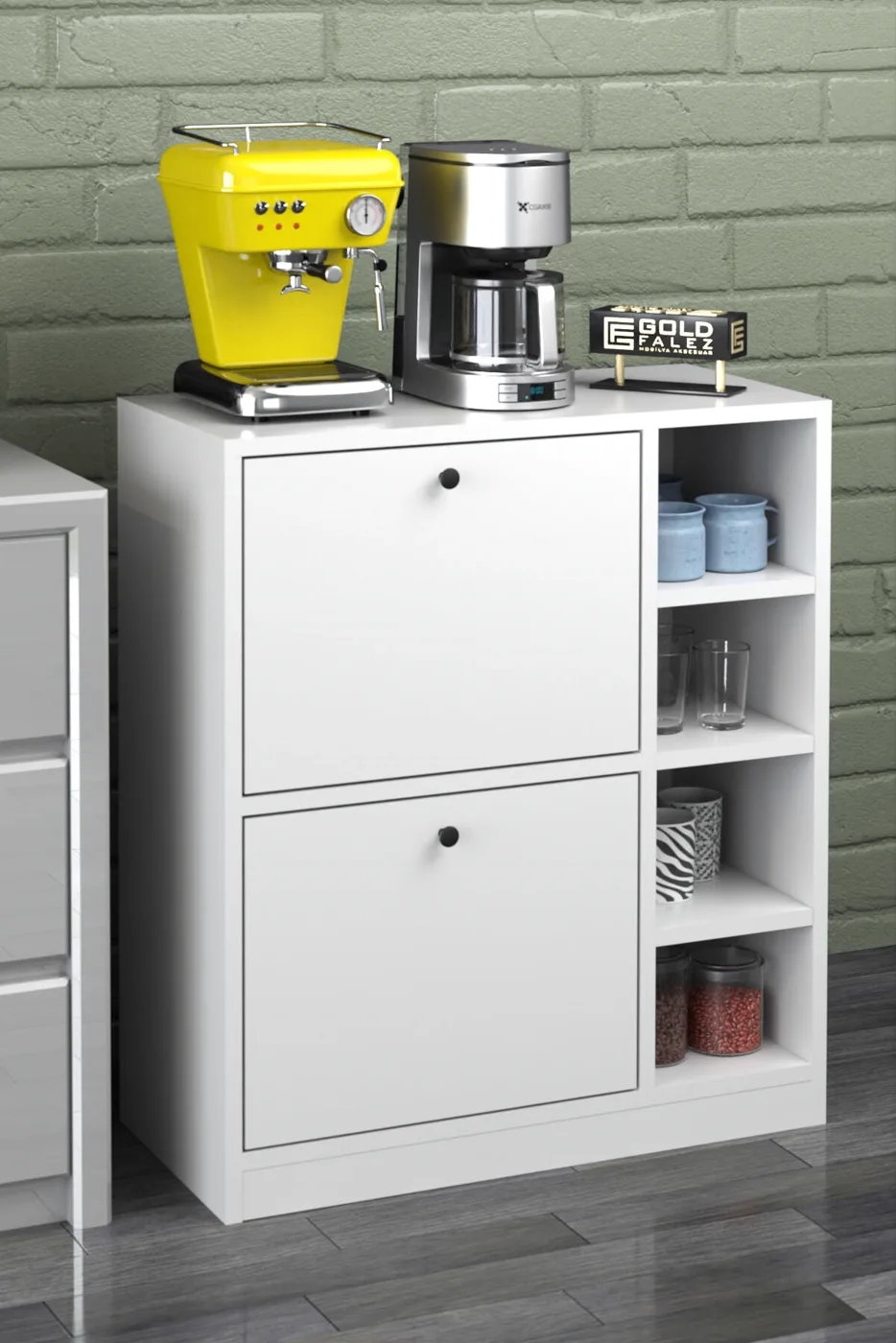 MD Coffee Corner Cabinet White