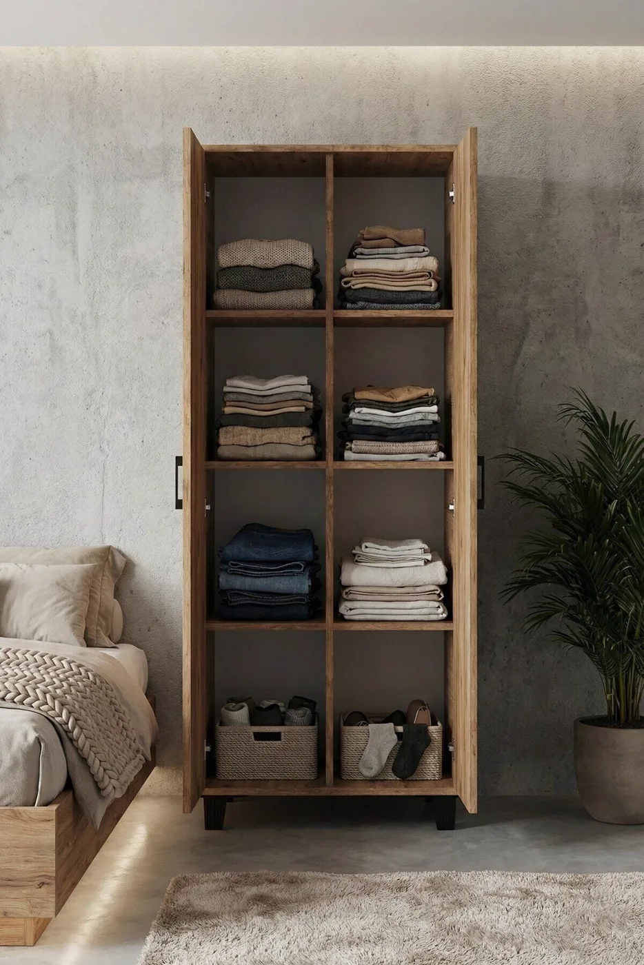 MD 8-Compartment Pantry Cabinet Atlantic 70 cm