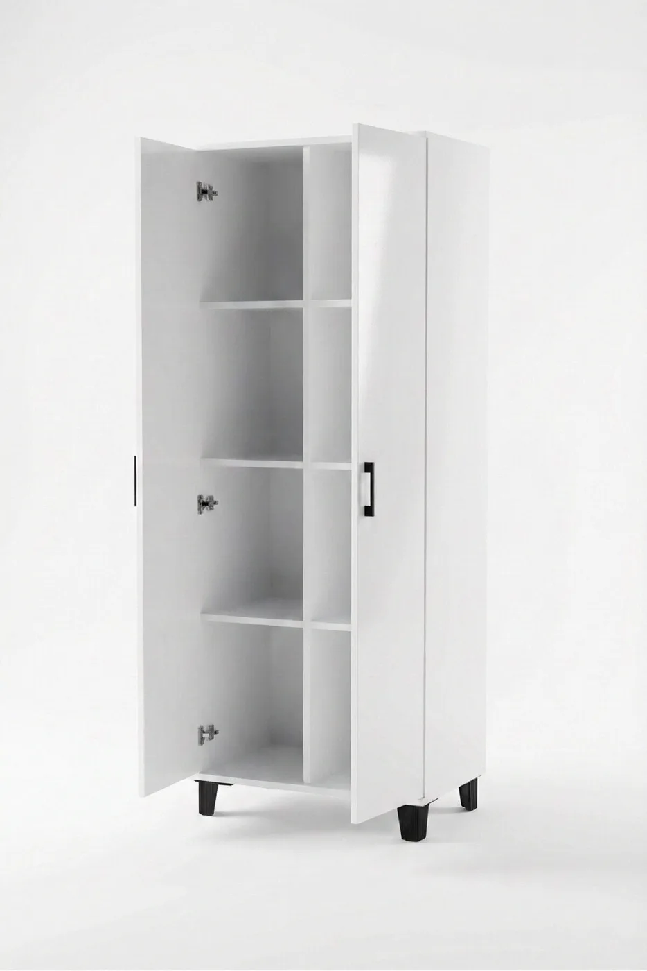 MD 8-Compartment Pantry Cabinet White 70 cm