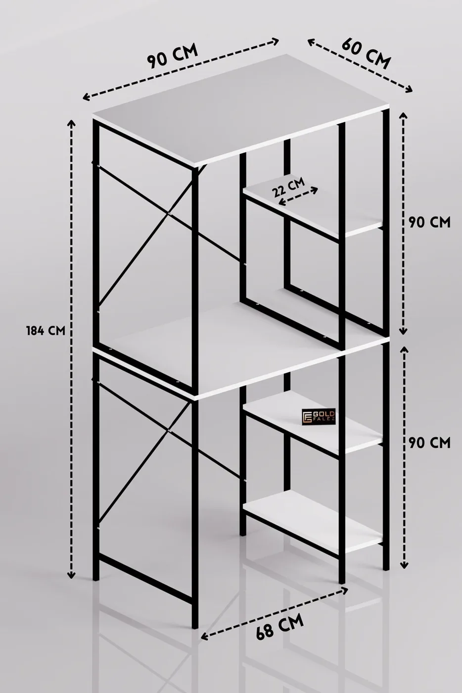 Washing Machine Cabinet with Side Shelves Metal Bathroom Organiser Multi-Tier Organiser 264 Black