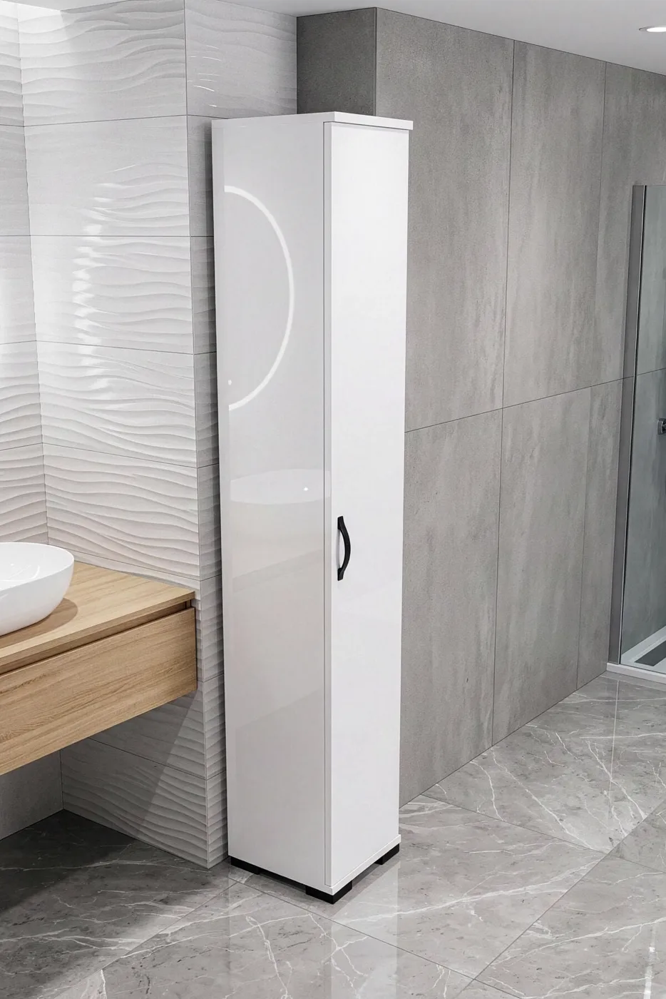 MD Multi-Purpose Bathroom Cabinet White 30 cm