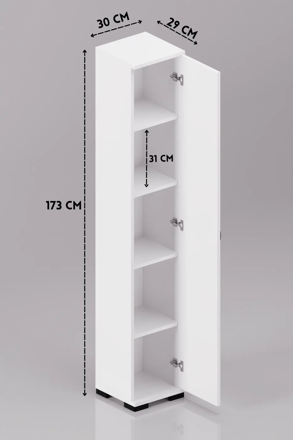 MD Multi-Purpose Bathroom Cabinet White 30 cm